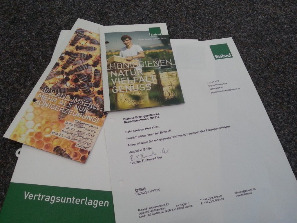 Hallo Bioland! Ein wichtiger und guter Schritt für meine Imkerei.