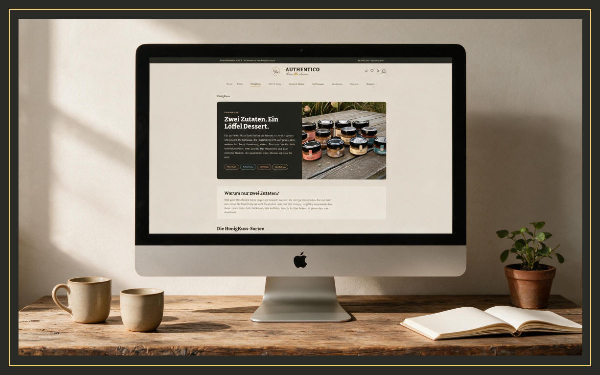 Screenshot der neuen Startseite von authentico.bio
