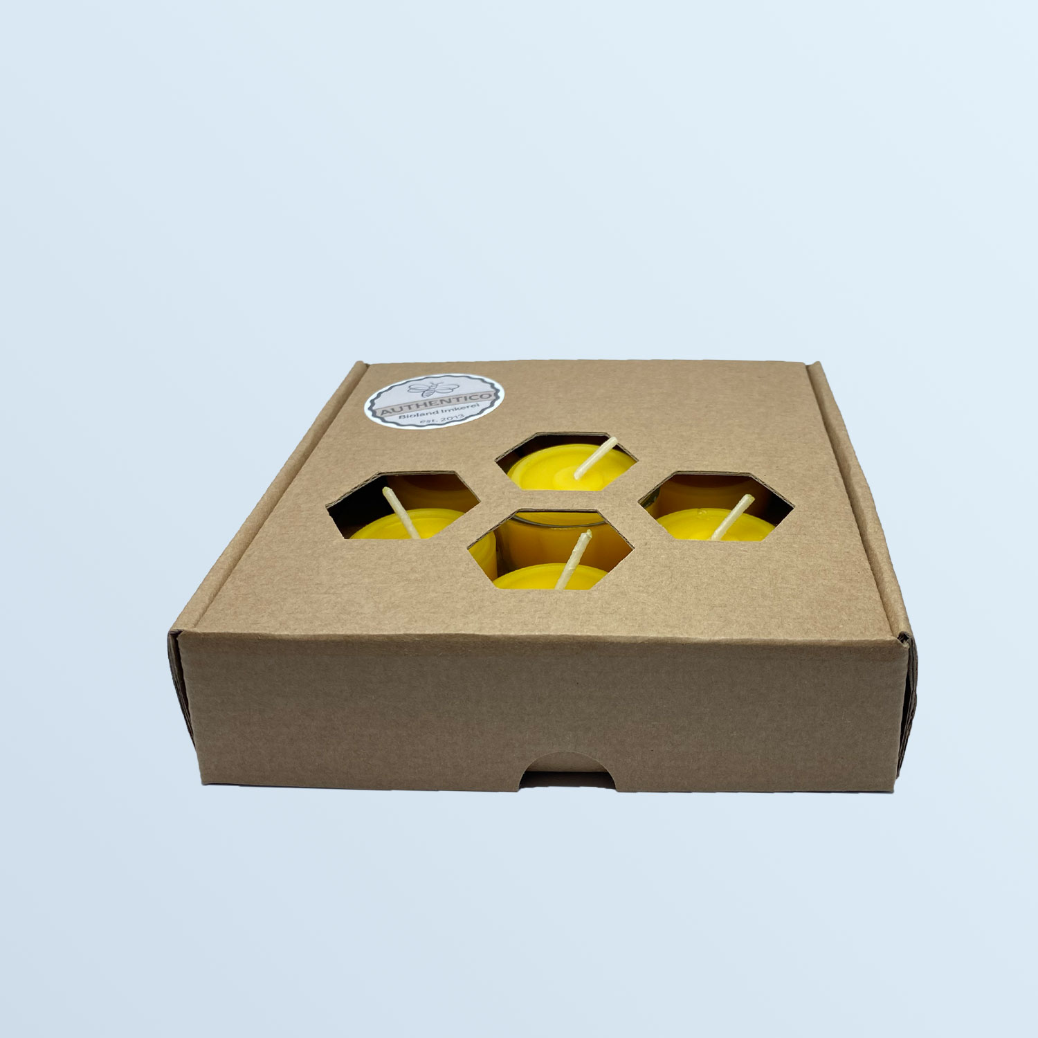 Teelicht im Geschenkkarton mit Teelichtglas von Weck®